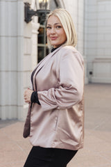 plus size Champagne Kiss Satin Blazer