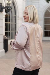 plus size Champagne Kiss Satin Blazer