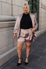 plus size Champagne Kiss Satin Shorts