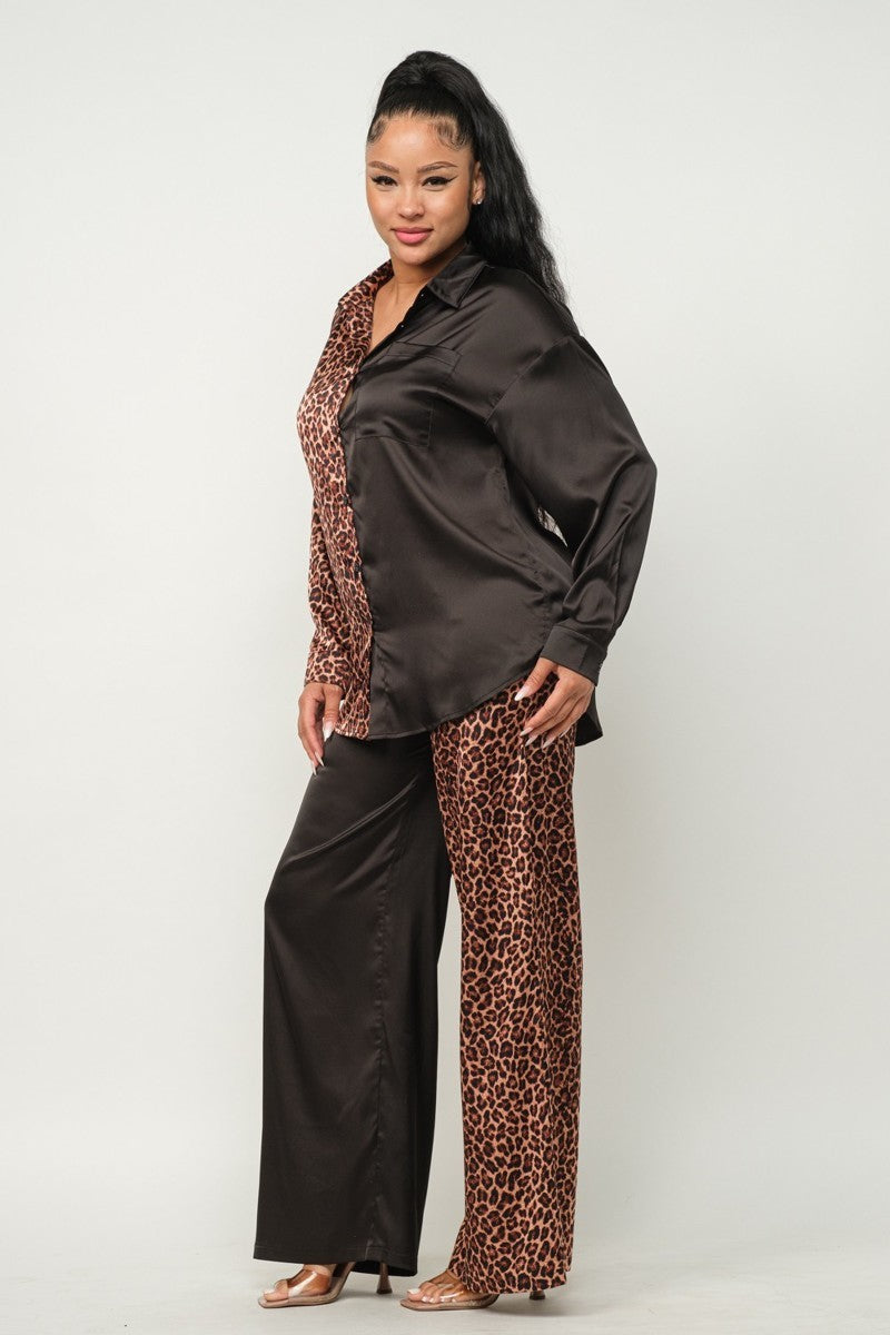 Animal Print Pant Set