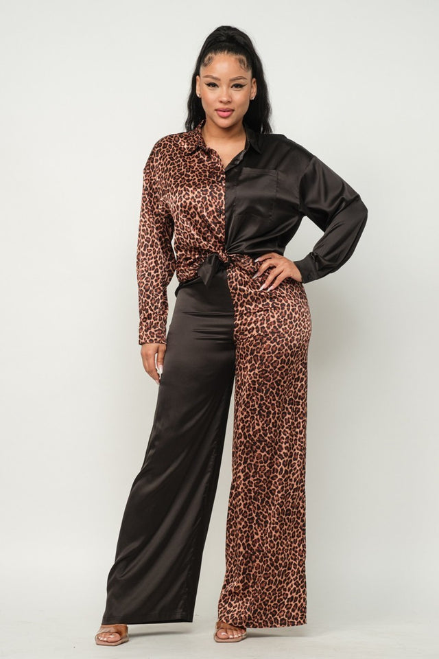 Animal Print Pant Set