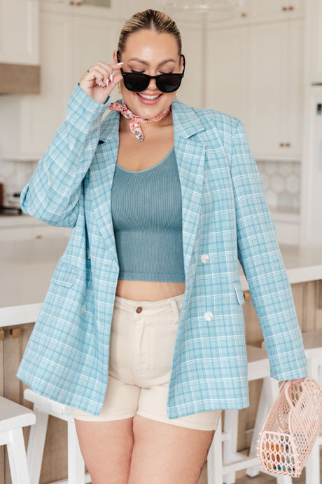 Boardroom Blue Plaid Blazer