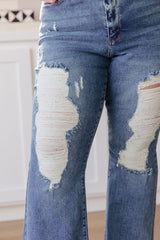 Heavy Destroy Flare Jeans from Judy Blue Medium Wash