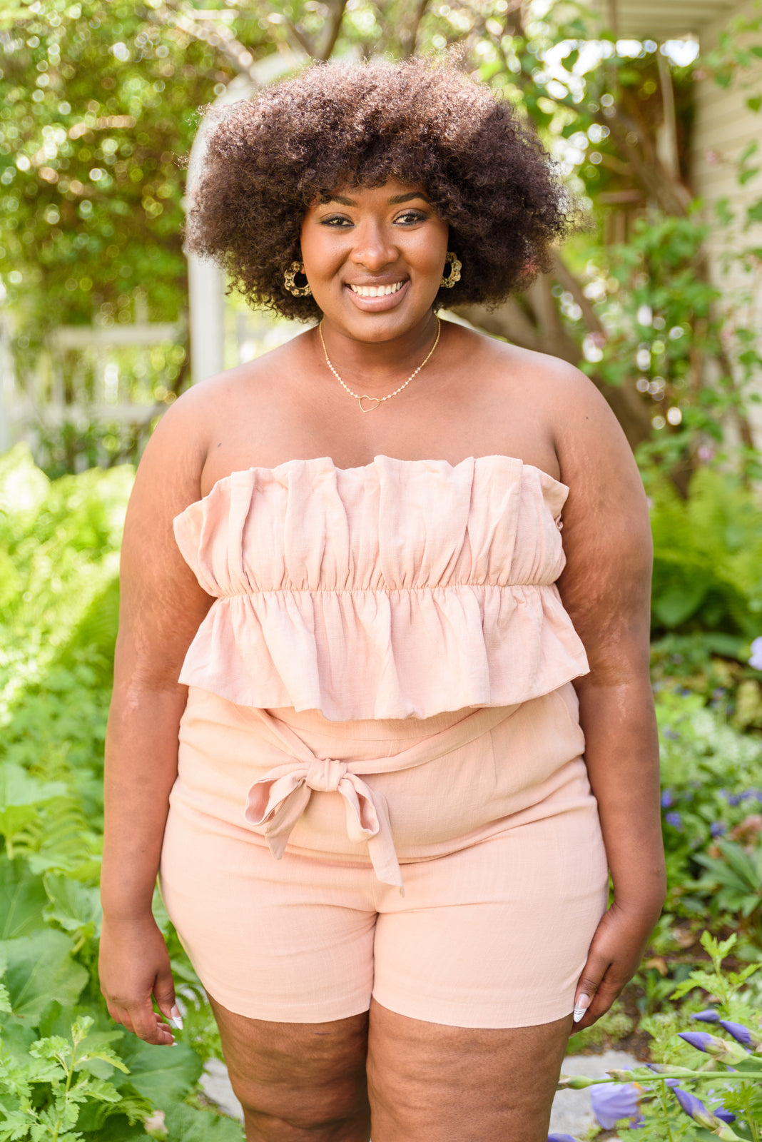 Pink Skies Strapless Romper