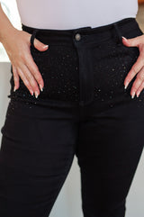 Judy Blue Rhinestone Black Slim Fit Jeans