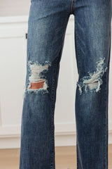 Judy Blue High Rise 90's Straight Jeans in Dark Wash