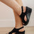 Corkys Black Suede Slingback Wedge Sandals