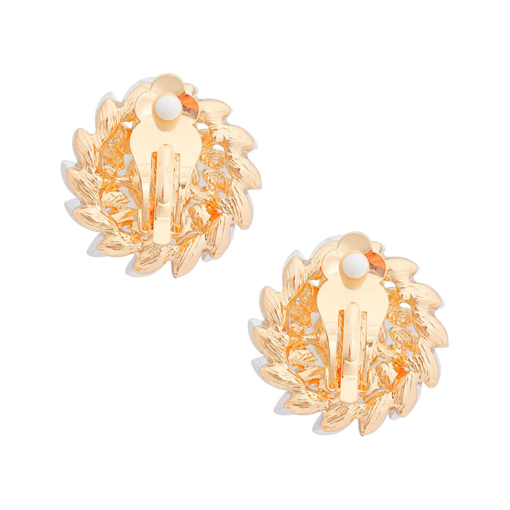 Clip On Small Gold Vintage Pearl Earring for Women