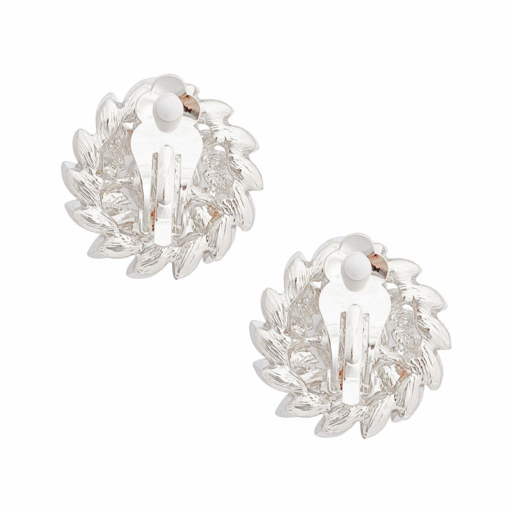 Clip On Small Silver Vintage Pearl Earrings Women