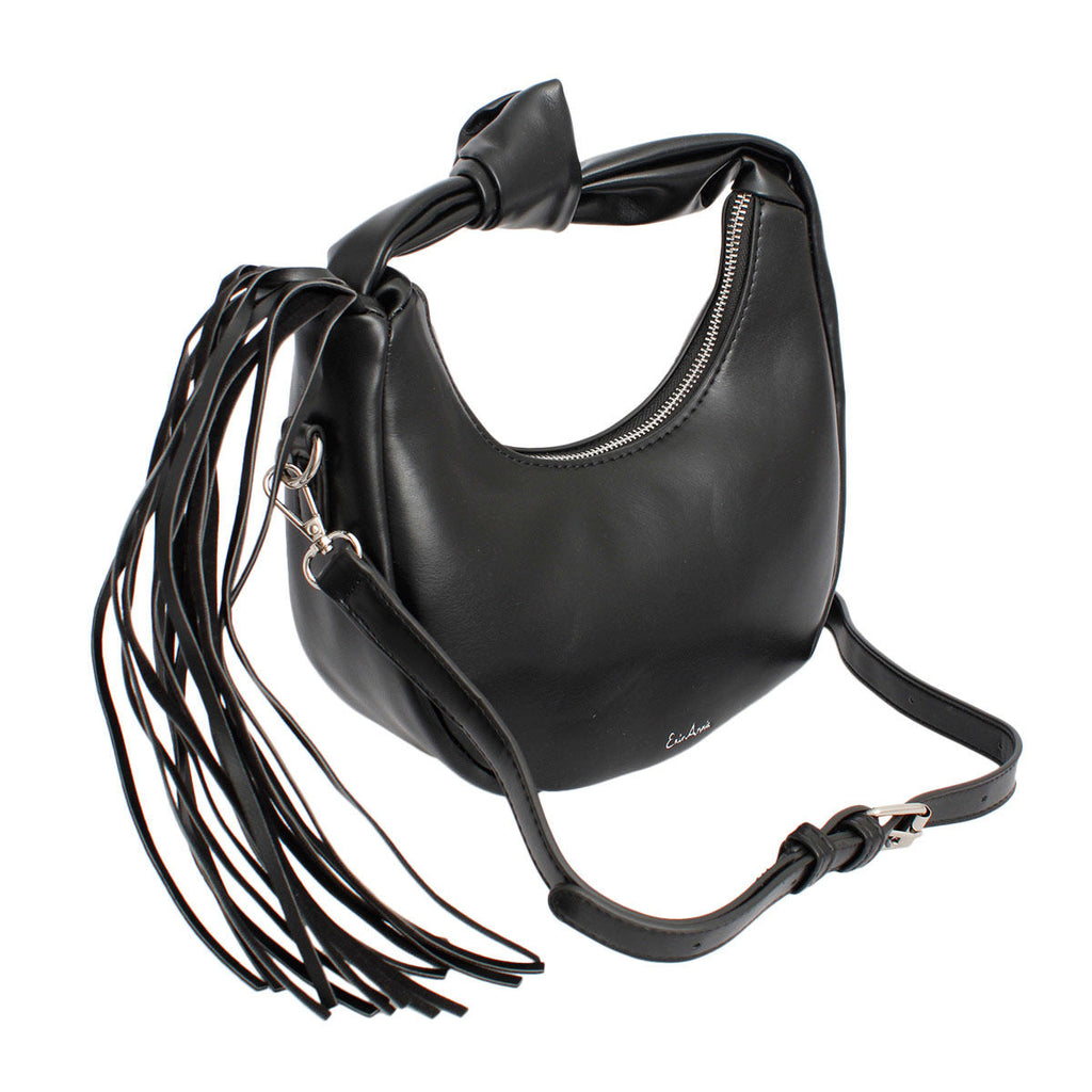 Purse Black Round Fringe Shoulder Bag for Women