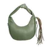 Purse Green Round Fringe Shoulder Bag for Women